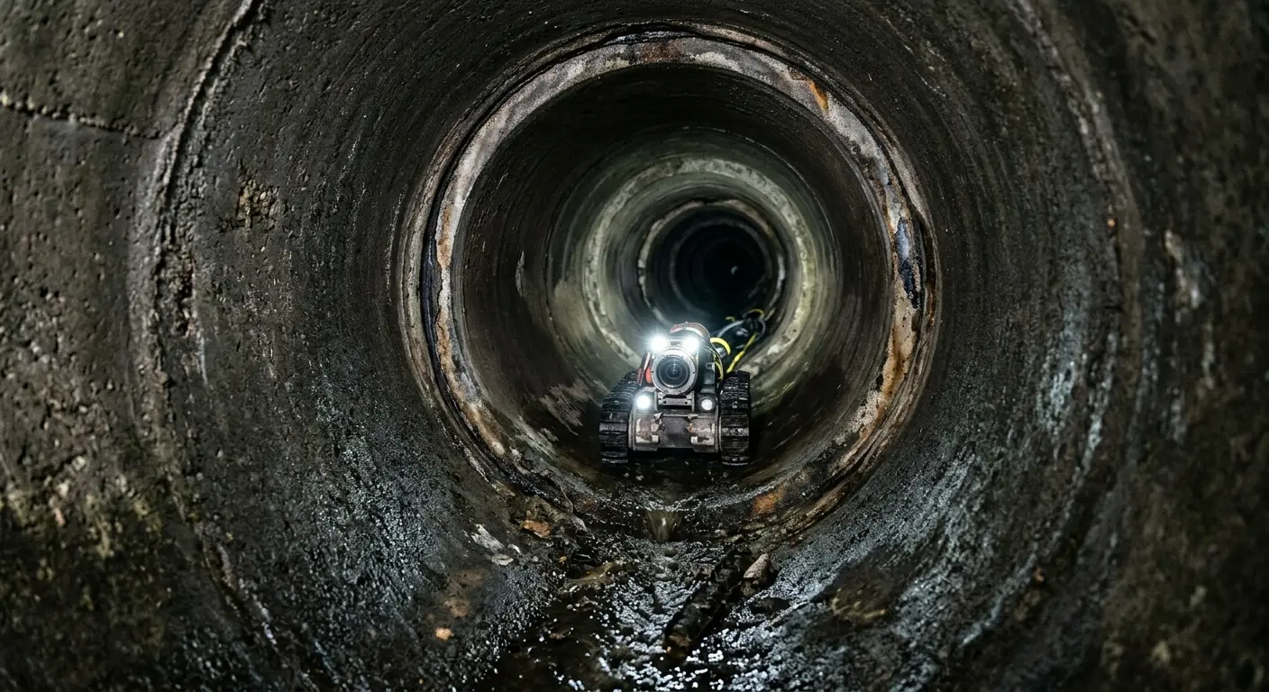 Robotic sewer camera inspecting pipe interior for Drain Snake Service in Suamico